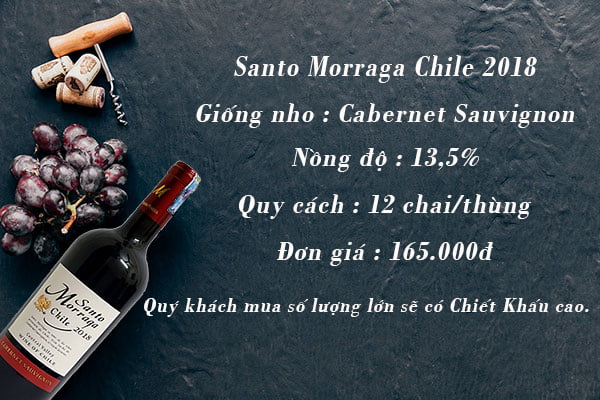 Rượu Vang Santo Morraga chiết khấu cao