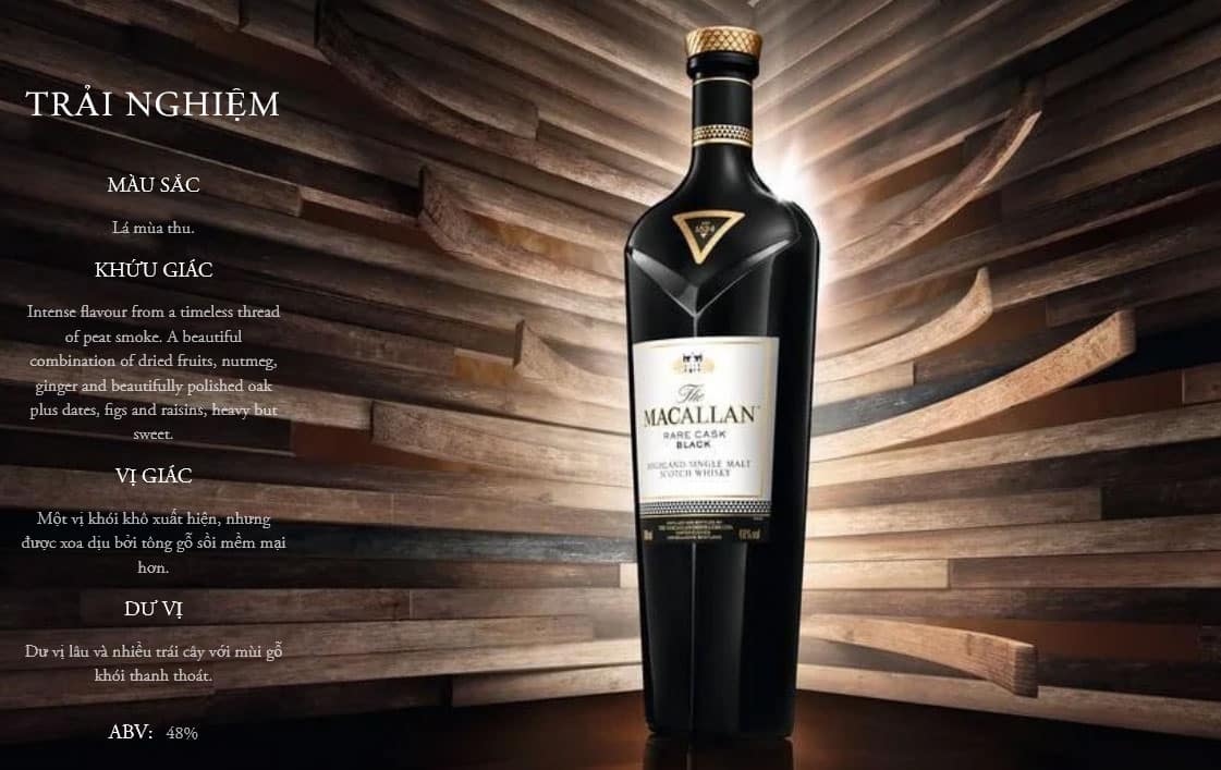 Rượu Macallan Rare Cask Black đen huyền bí