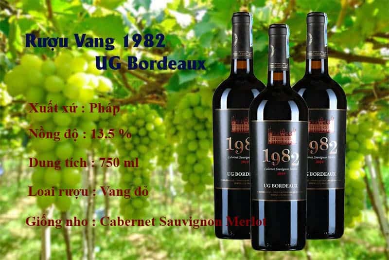 Rượu Vang 1982 UG Bordeaux giá tốt
