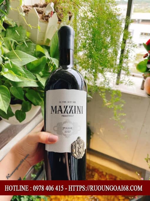 Rượu vang Mazzini Primitivo 17 độ mặt trước