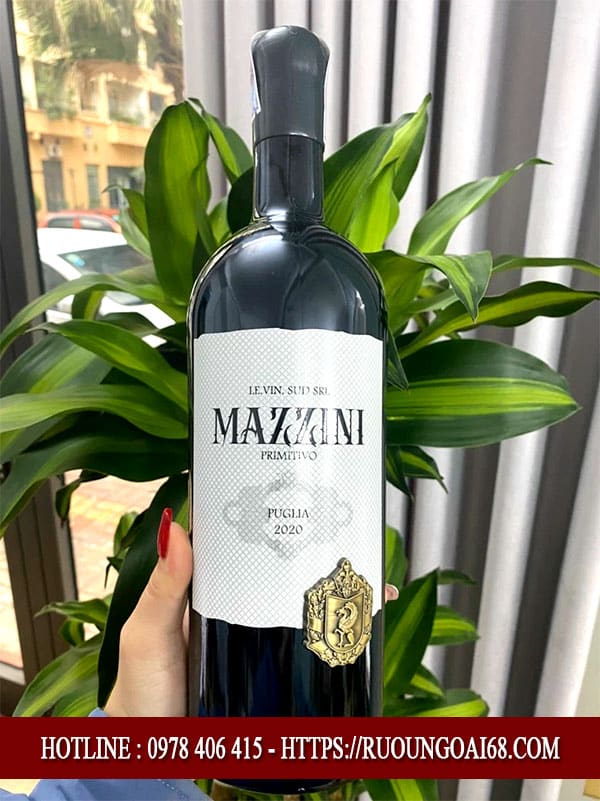 Rượu vang Mazzini Primitivo 17 độ cao cấp