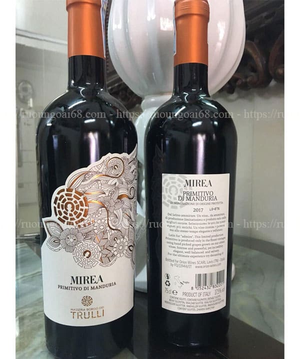 Rượu Vang Mirea Primitivo di Manduria Trulli