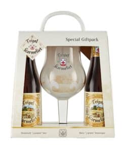 Hộp quà 4 chai bia Bỉ Tripel Karmeliet 330ml+ tặng 01 ly hãng cao cấp