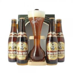 Hộp quà tặng bia Pauwel Kwak 4 chai + tặng 01 ly nhập khẩu Bỉ