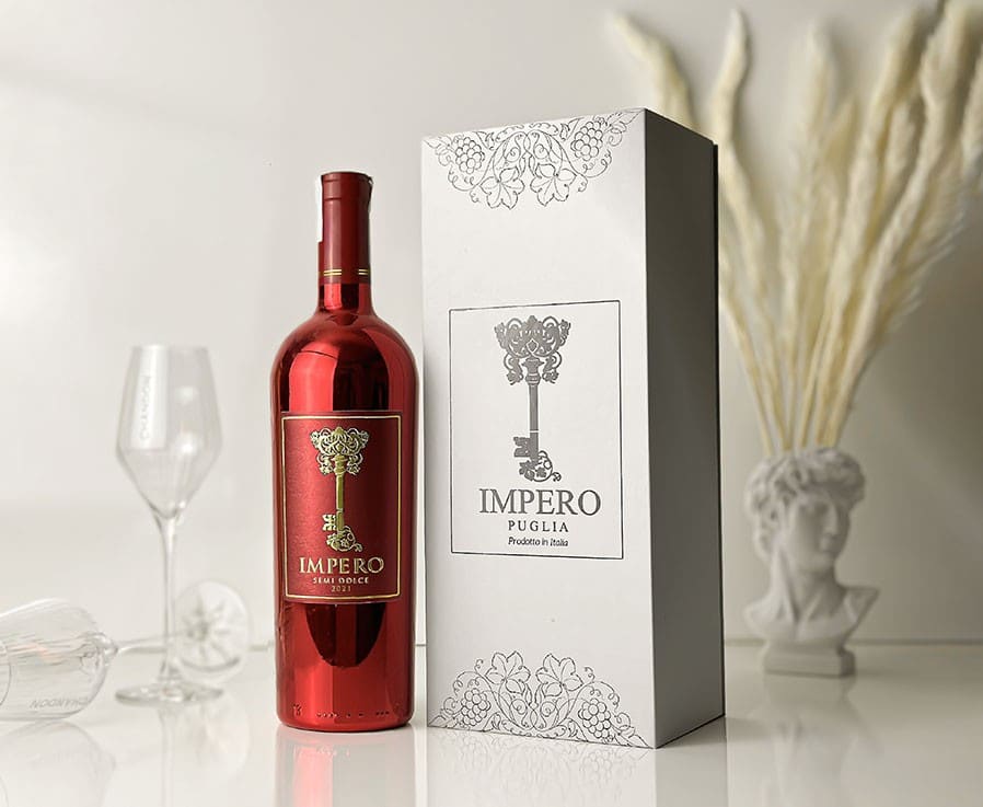 Hộp quà rượu vang tết 2024 hop qua impero red 2024