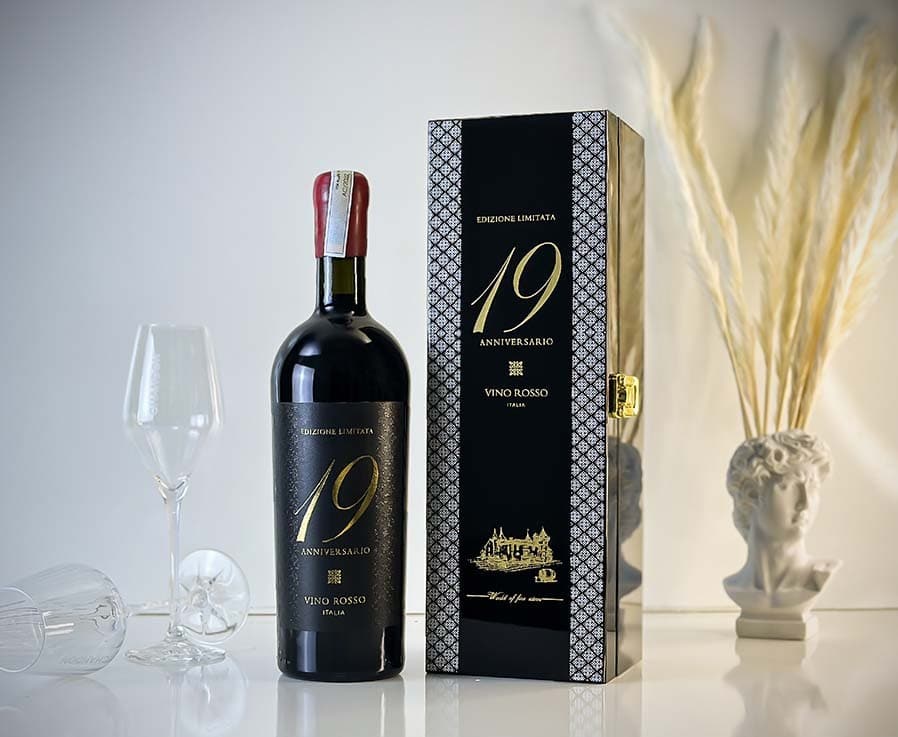 Hộp quà rượu vang tết 2024 hop qua ruou vang 19 anniversario 2024