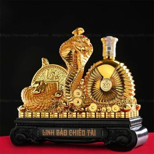 Rượu Linh Vật Rắn 2025 Linh Bảo Chiêu Tài Gold