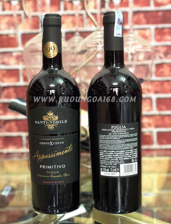 Rượu Vang Ý Santi Nobile mặt sau