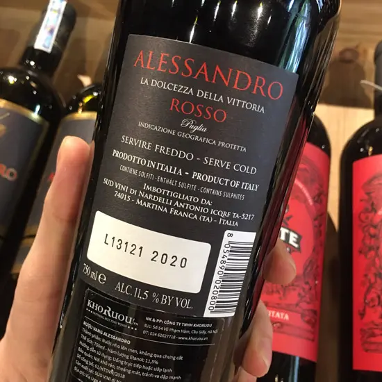 Rượu Vang Alessandro Rosso Rượu Vang Alessandro Rosso