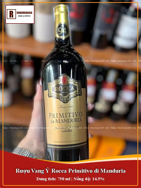 Rượu Vang Ý Rocca Primitivo di Manduria