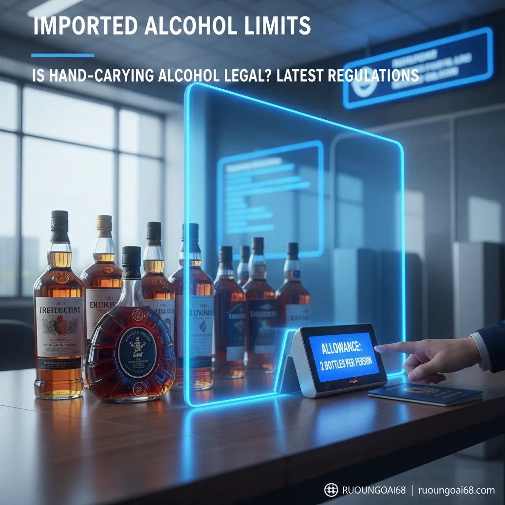 Rượu xách tay có hợp pháp không? Quy định mới nhất Hạn mức rượu nhập khẩu