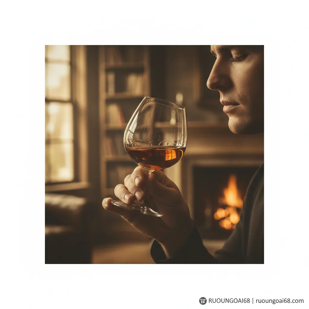 Cách uống rượu Brandy đúng chuẩn để thưởng thức trọn vị 2. Nâng ly Brandy ngửi hương