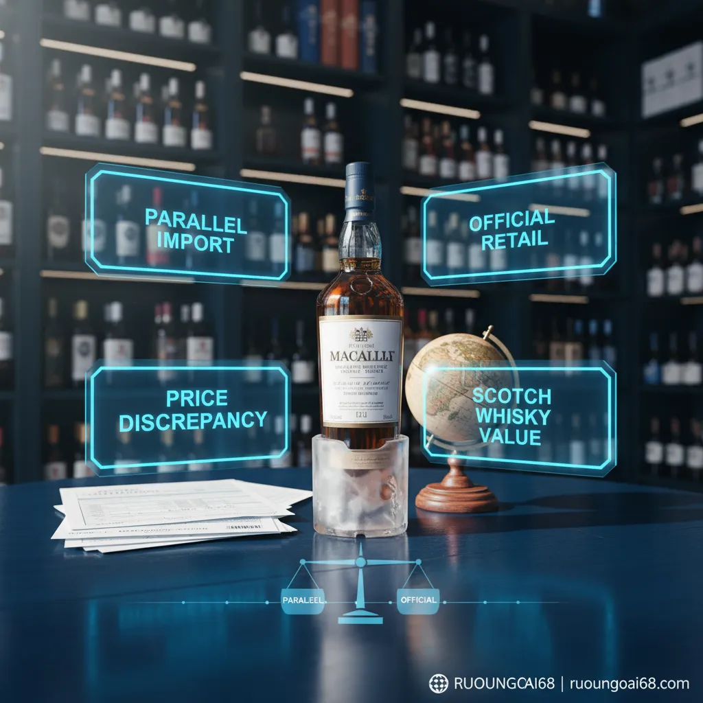 Giá rượu Macallan xách tay: Có rẻ hơn chính ngạch? Dưới đây là 4 từ khóa ảnh độc đáo dựa trên tiêu đề: