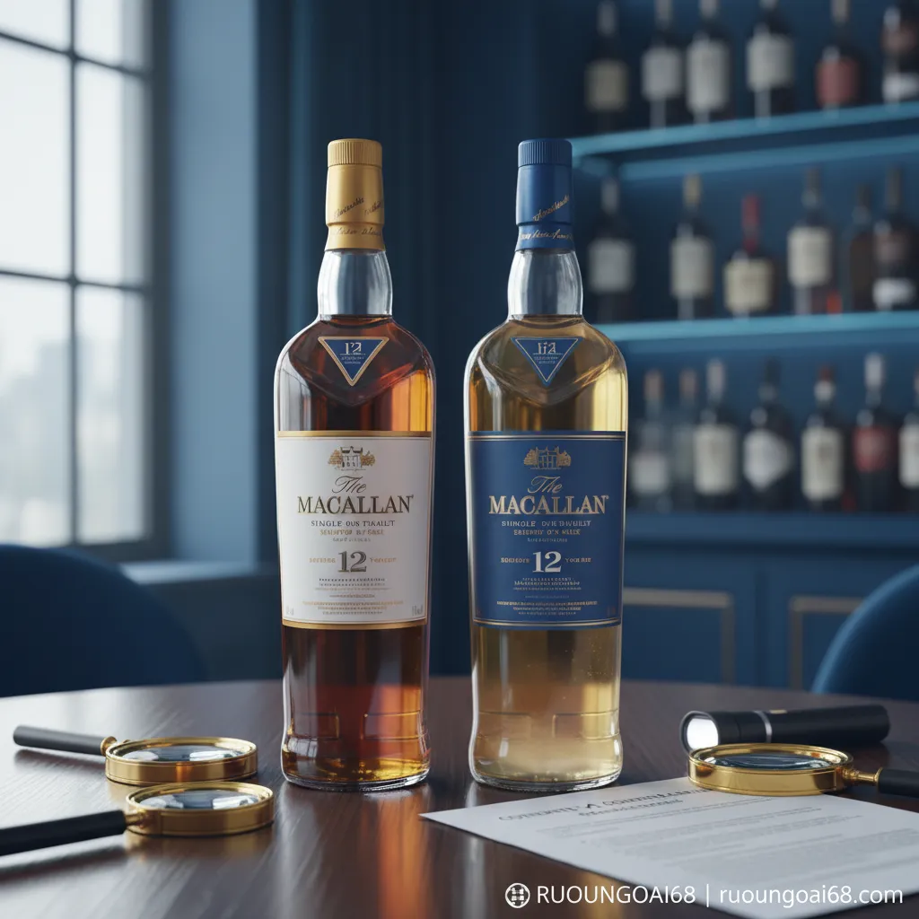 Phân biệt Macallan xách tay thật và hàng giả 3. Rượu Macallan giả