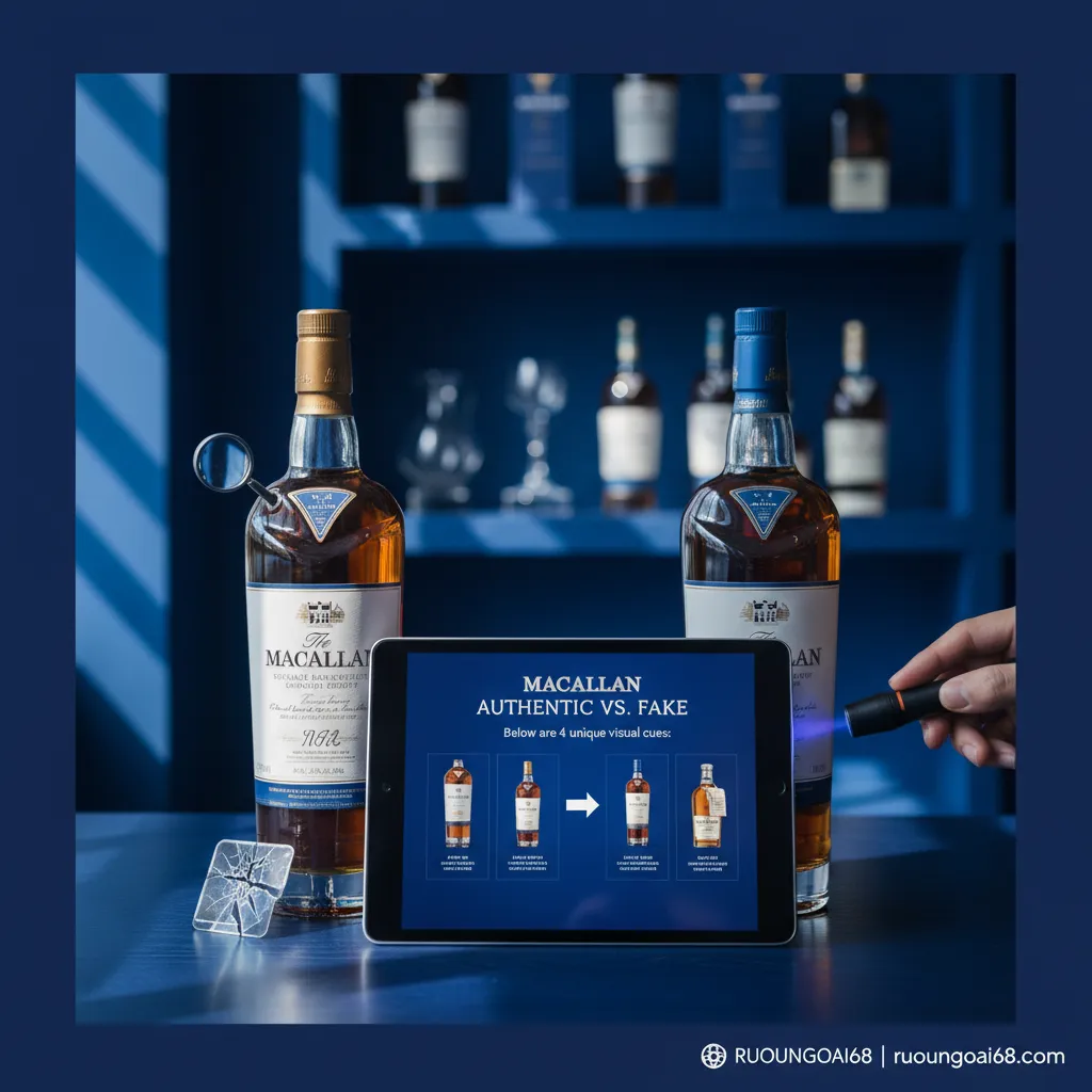 Phân biệt Macallan xách tay thật và hàng giả Dưới đây là 4 từ khóa ảnh độc đáo từ tiêu đề: