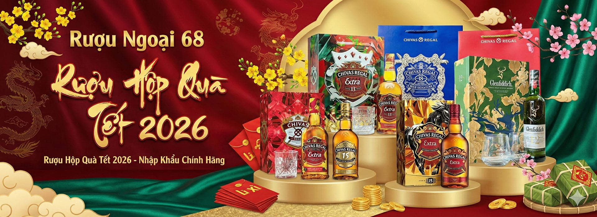 Rượu hộp quà tết 2026 - Bính Ngọ