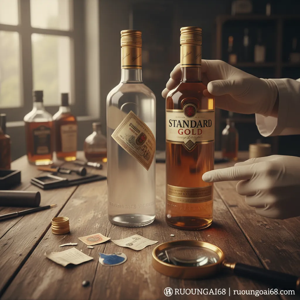 Cách phân biệt Vodka Standard Gold thật giả