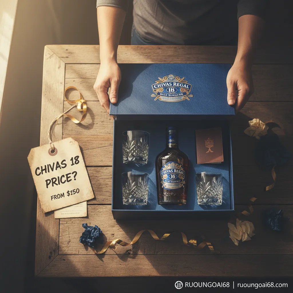 Mở hộp quà Chivas 18 Blue Signature