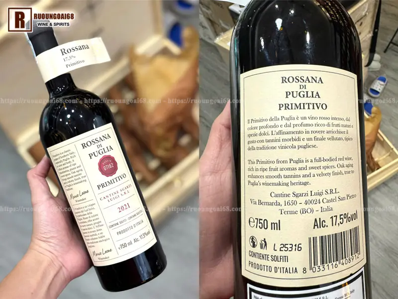 Rượu Vang Ý Rossana Di Puglia Primitivo
