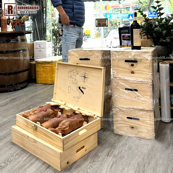 Thùng gỗ Rượu Vang Ý Rossana Di Puglia Primitivo