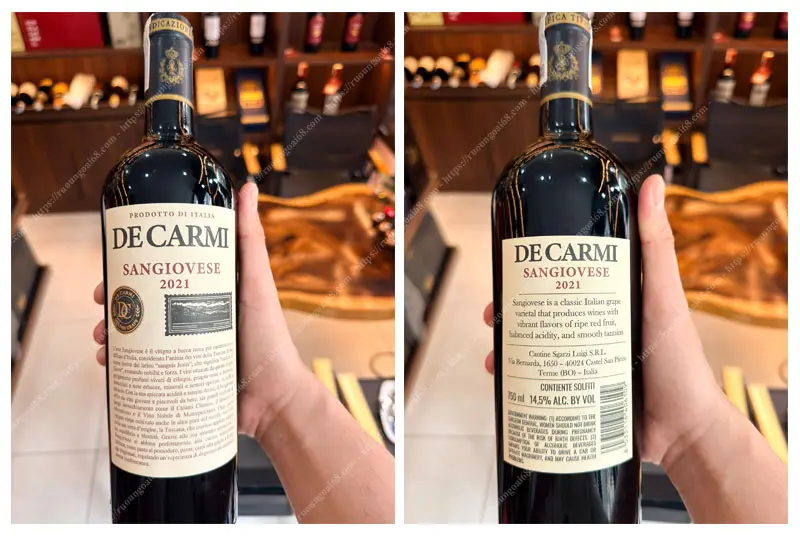 Rượu Vang De Carmi Sangiovese 2021 Rượu Vang De Carmi Sangiovese 2021