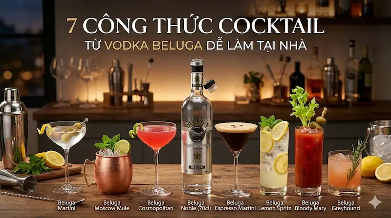 7 công thức cocktail từ Vodka Beluga