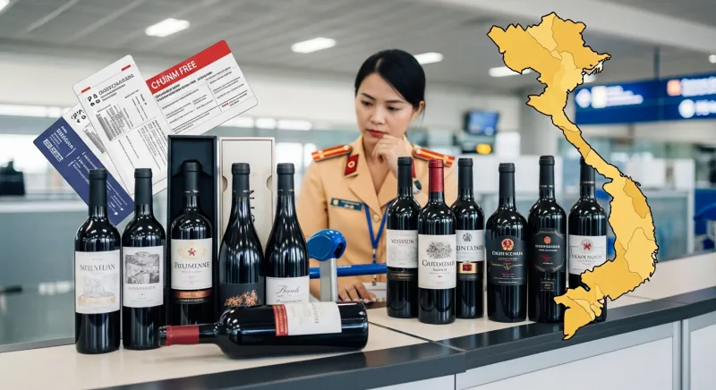 Hình ảnh minh họa Quy định mang rượu duty free về việt nam 2026 trong bài viết Quy định mang rượu duty free về việt nam 2026
