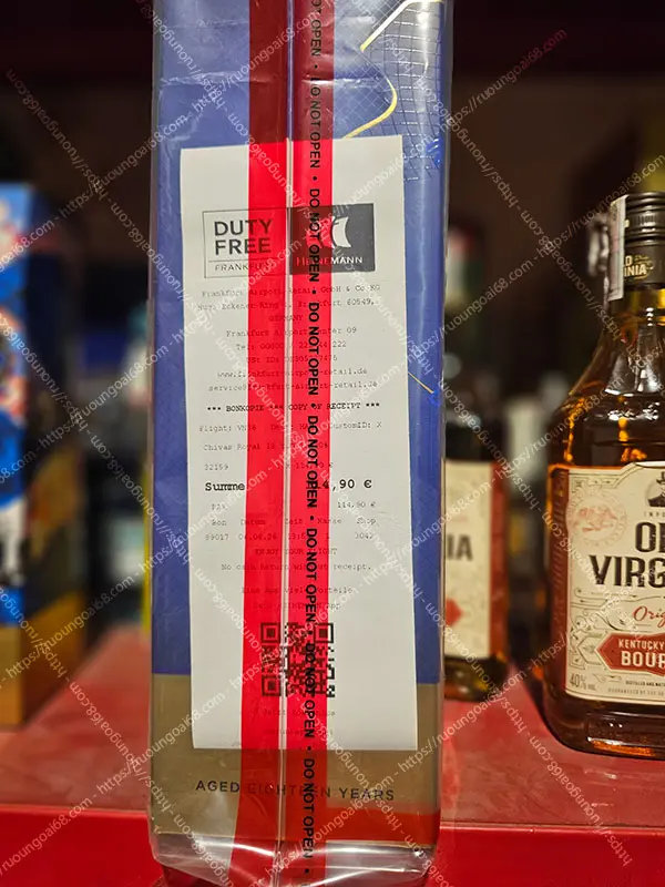 Chivas 18 Năm 1 Lít Xách Tay Mẫu Mới Bill mua hàng