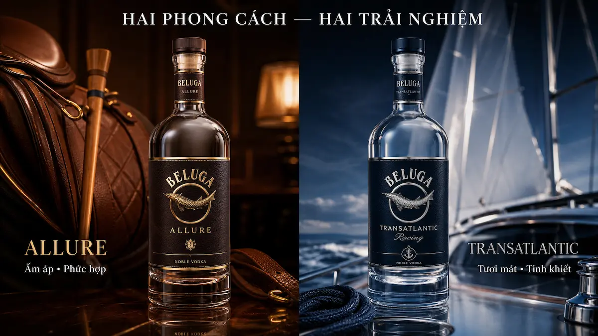So sánh Beluga Allure và Beluga Transatlantic Racing với hai phong cách thưởng thức khác biệ