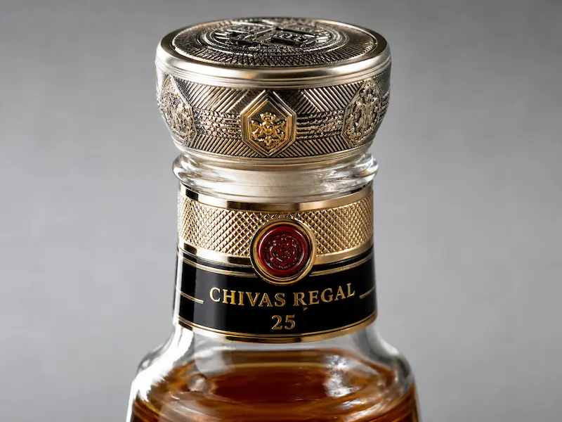 Cách kiểm tra rượu Chivas 25 thật giả – hướng dẫn chi tiết 2026 Kiểm tra Nắp chai & Màng bọc Seal (Mối nối)