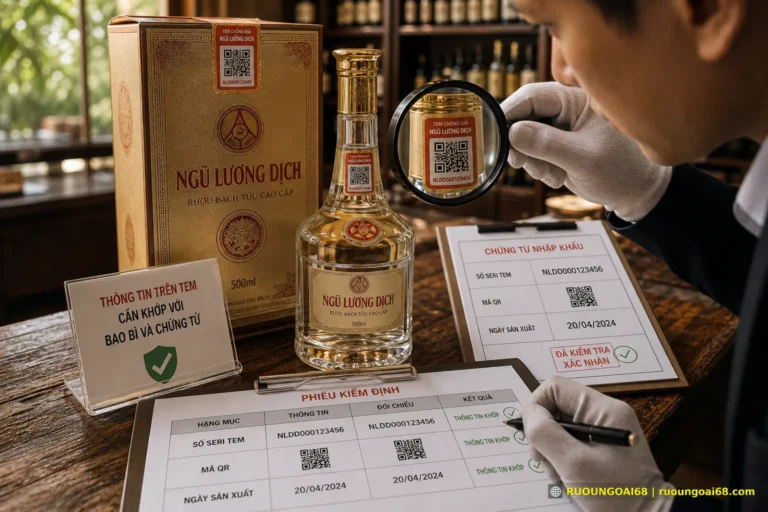 Tem chống giả Ngũ Lương Dịch có tác dụng gì? Thông tin trên tem cần khớp với bao bì và chứng từ