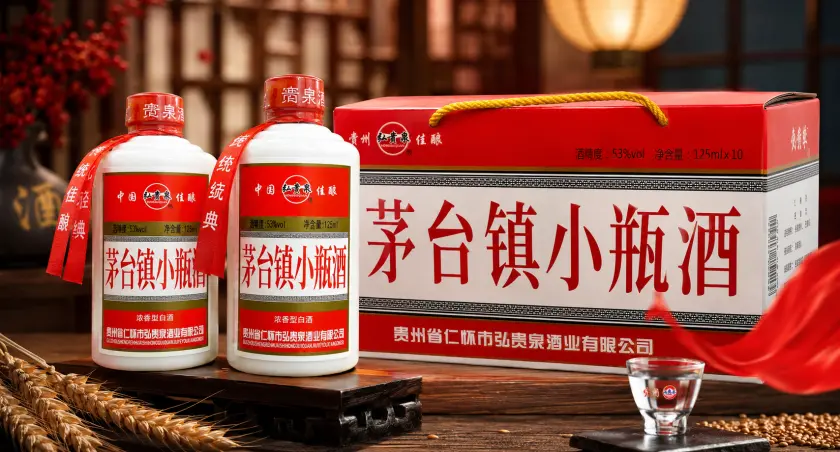 Rượu Mao Đài Trấn Chai Nhỏ 125ml 53% – Hộp 10 Chai Quà tặng Rượu Mao Đài Trấn chai nhỏ 125ml 53 độ hộp 10 chai