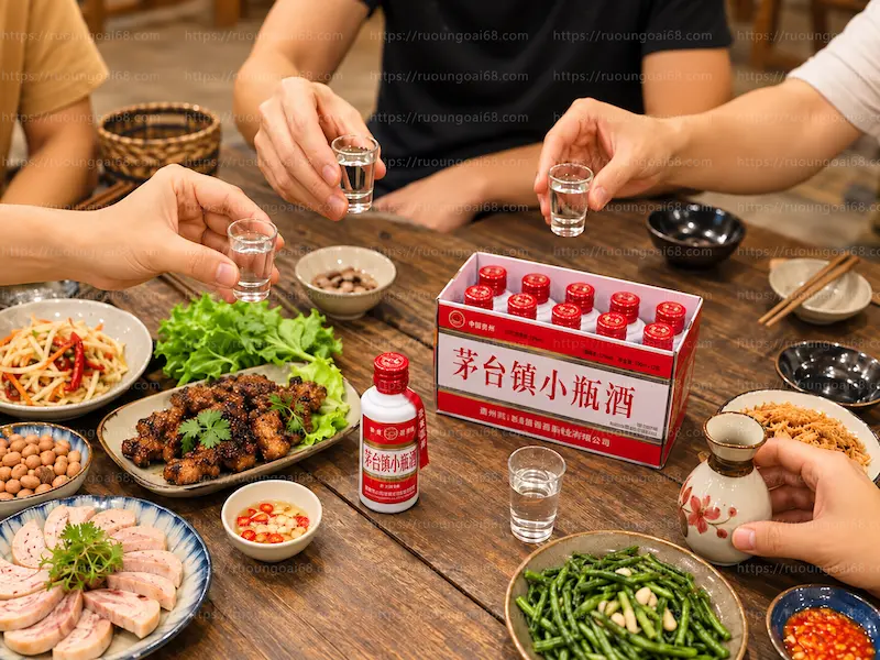 Rượu Mao Đài Trấn Chai Nhỏ 125ml 53% – Hộp 10 Chai Rượu Mao Đài Trấn chai nhỏ 125ml 53 độ hộp 10 chai