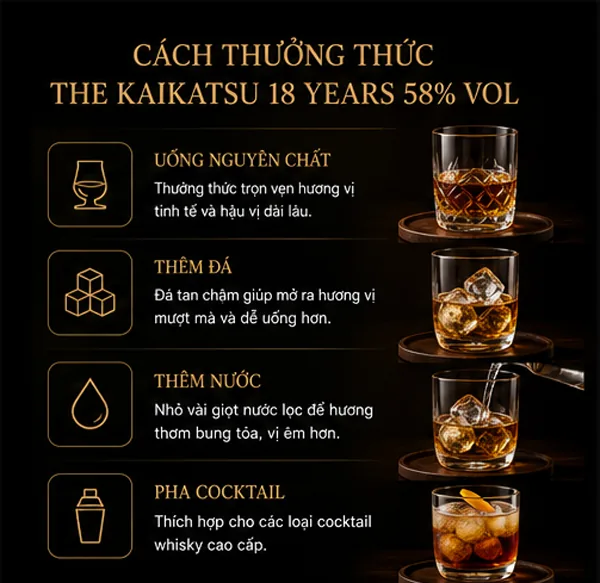 Rượu Kaikatsu 18 Years 58% cach thuong thuc ruou kaikatsu 18 years 58 vol 5