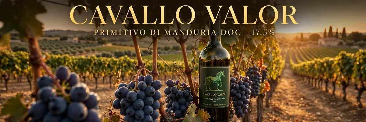 Rượu Vang Cavallo Valor Primitivo di Manduria: Kiệt Tác 17,5 Độ Từ Miền Nam Nước Ý Rượu vang Cavallo Valor Primitivo di Manduria DOC 2022