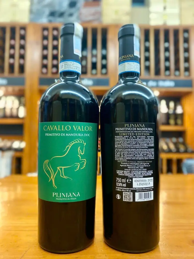 Rượu Vang Đỏ Cavallo Valor Primitivo di Manduria DOC 2022 Hai chai rượu vang Cavallo Valor Primitivo di Manduria