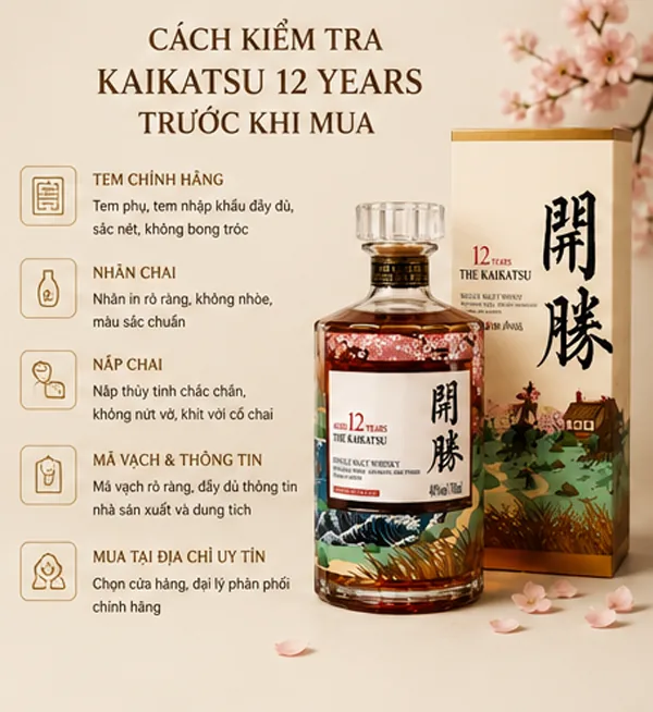 Rượu Kaikatsu 12 Years 40% 700ml kiem tra ruou kaikatsu 12 years 4