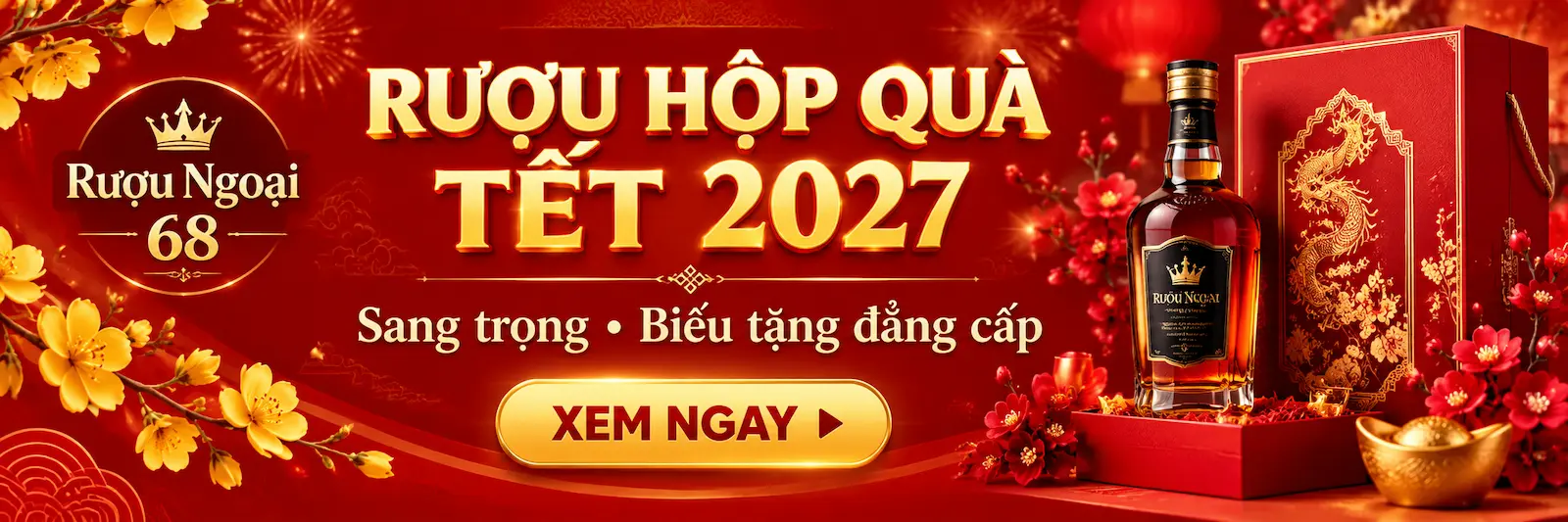 Rượu Ngoại 68 rượu hộp quà tết 2027 - Đinh Mùi