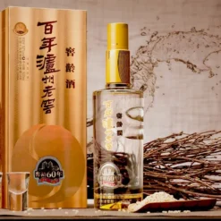 Rượu Bainian Luzhou Laojiao Hầm Linh 60 năm 52 độ 500ml kèm hộp vàng và chén rượu