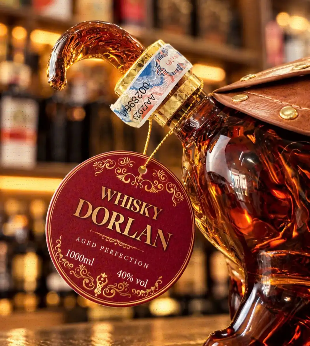 Rượu Linh Vật Dê Whisky Dorlan 2027 Tem nhãn Whisky Dorlan Aged Perfection 1000ml 40% vol