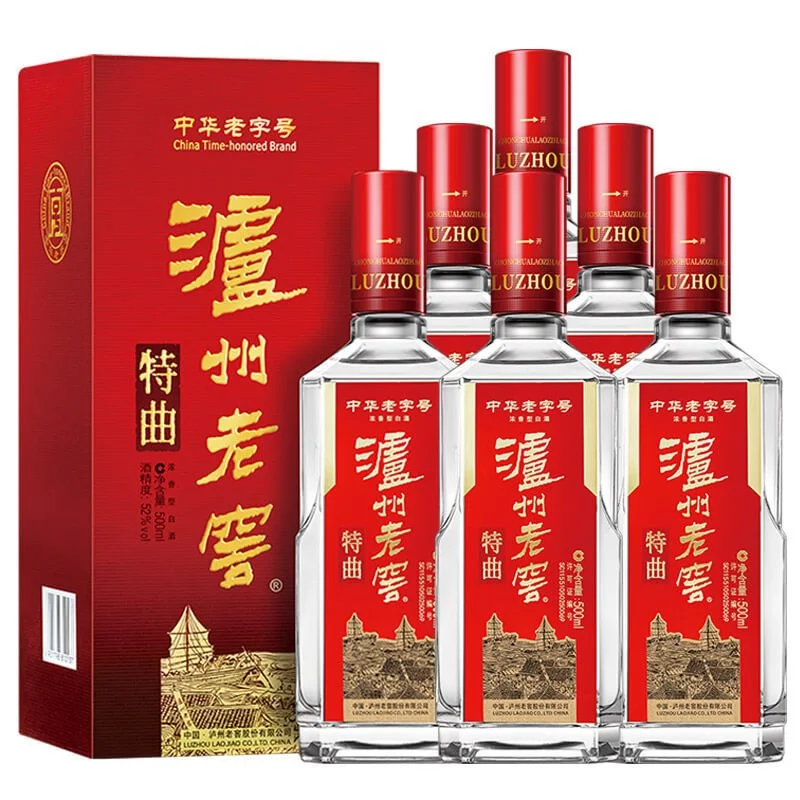 Rượu Luzhou Laojiao Tequ 52 Độ 500ml Bộ 6 chai rượu Luzhou Laojiao Tequ Đặc Khúc 52 độ kèm hộp đỏ