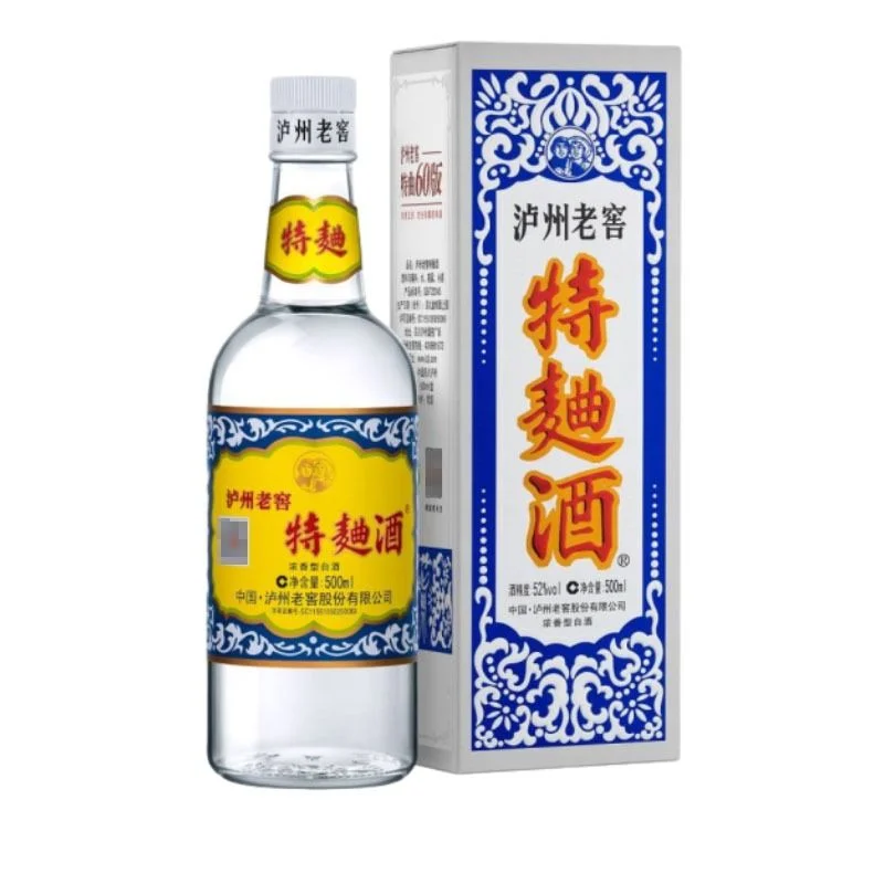 Rượu Luzhou Laojiao Đặc Khúc 60 bản kèm hộp hoa văn lam trắng
