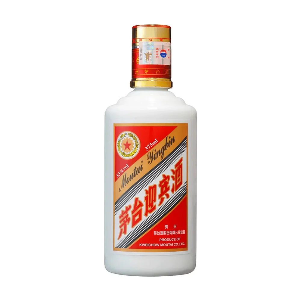 Rượu Mao Đài Nghênh Tân (Moutai Yingbin) 53 Độ 375ml Cận cảnh chai Mao Đài Nghênh Tân 375ml nắp vàng