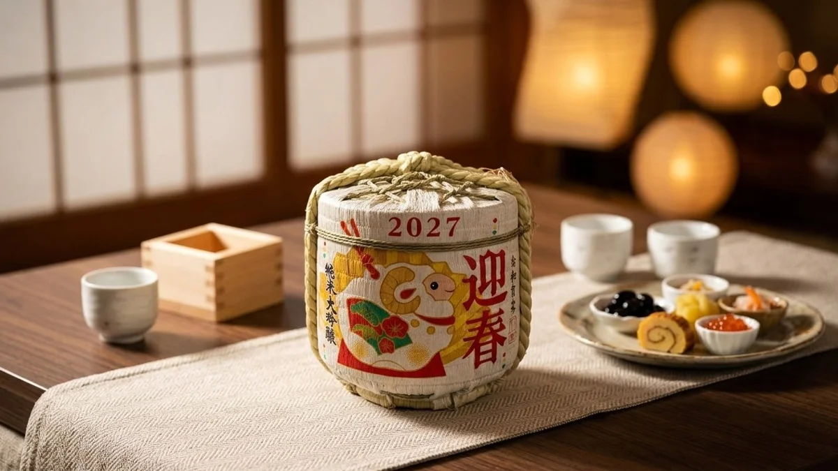 Rượu Sake Cói Đinh Mùi 2027 Sake cói Đinh Mùi 2027 trên bàn tiệc Tết